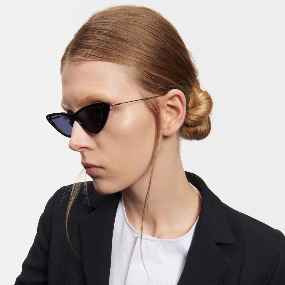NEW Dior MISSDIOR B4U CD40105U 01V 12B0 Black Blue Unisex Cat Eye Sunglasses - Picture 11 of 11